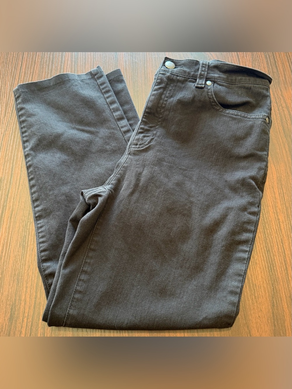 Eileen Fisher Women’s Black Organic Cotton Stretch Straight Leg Jeans Size XXS